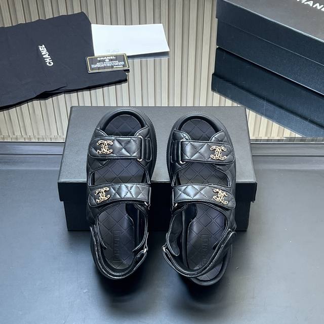 High-quality Chanel 2025Ss Velcro Beach Sandals - New Colors Released! Absolutel