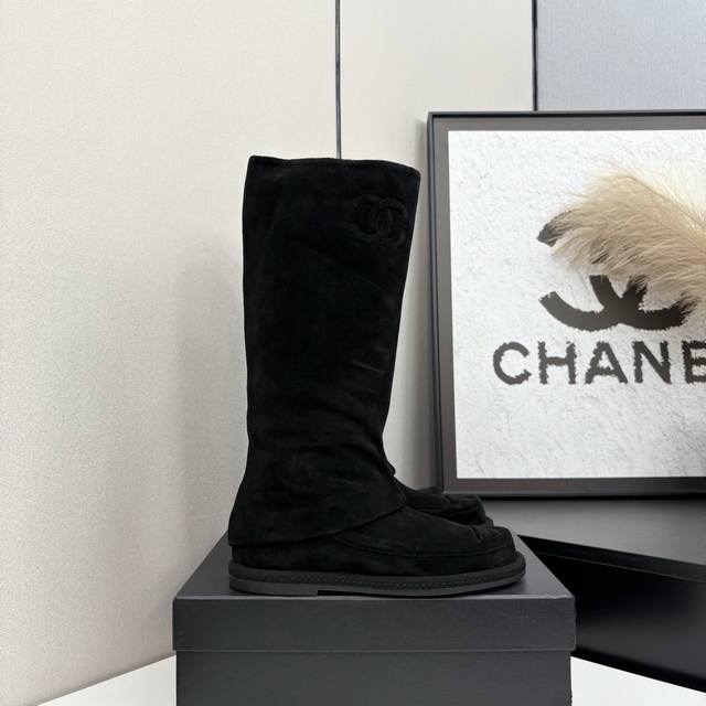 Chanel 25C Early Spring New Arrival Most Beautiful Suede Long Boots These Chanel