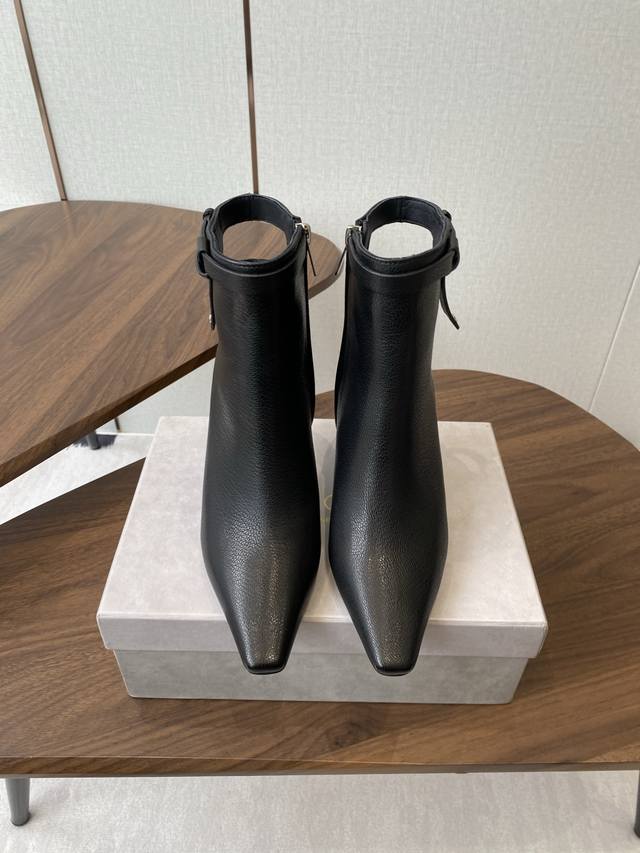 Jimmy Choo 25Ss Autumn/Winter New Women's Square Toe Ankle Boots Latte and Navy