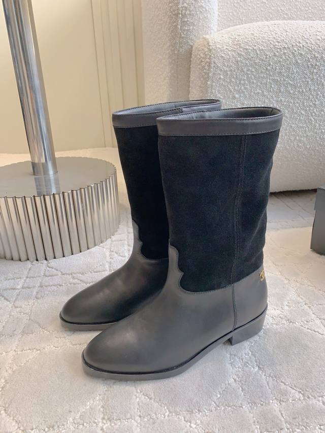 Factory Price P Chanel* New Handcrafted Suede Mid-Calf Boots When the delicacy o