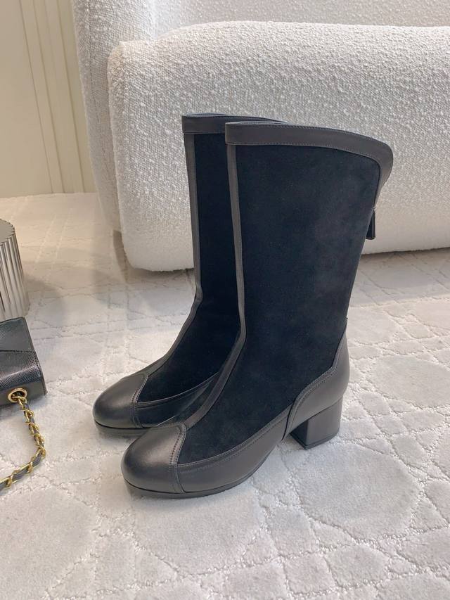 Factory Price P Chanel* New Handcrafted Suede Mid-Calf Boots When the delicacy o