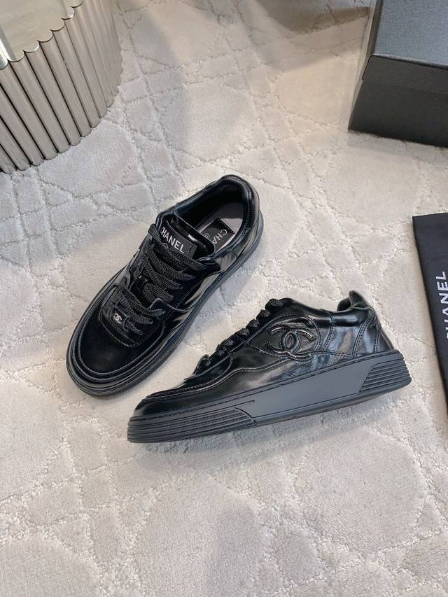 Chanel New White Sneakers (Cloth/Leather) - Classic Black and White - Versatile