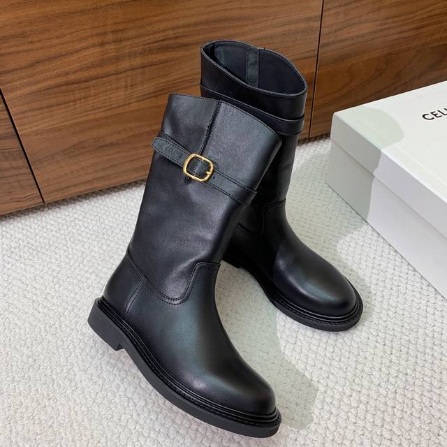 Celi*E Autumn/Winter British Style Mid-Calf Boots. Retro, simple, and stylish, c