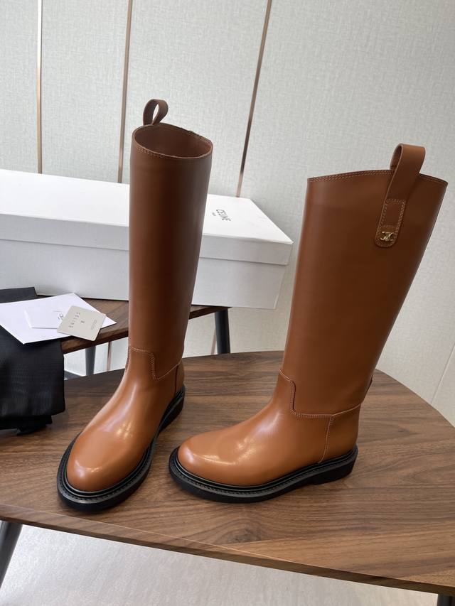 Celine 2025 Autumn/Winter New Style Yang Mi Same Style Riding Boots Arc de Triom