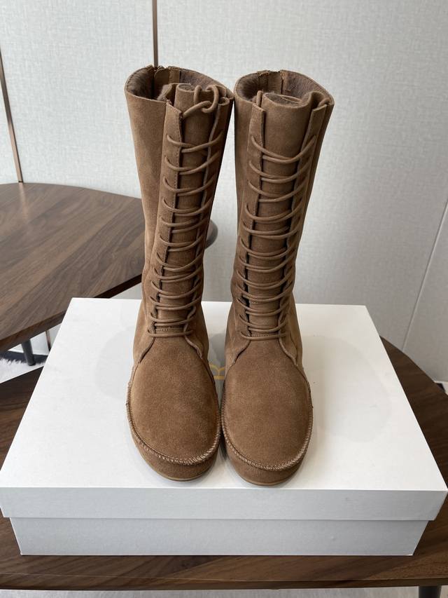 The Row Autumn Newest Lace-up High-top Zipper Snow Boots (Ddd) These snow boots