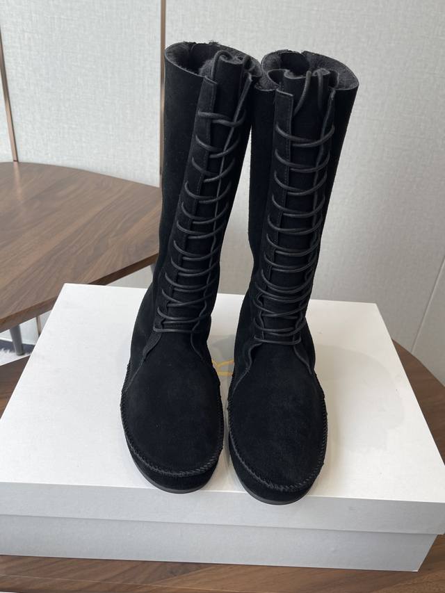 Dongguan-made The Row Autumn Newest Lace-up High-top Zipper Snow Boots. These sn