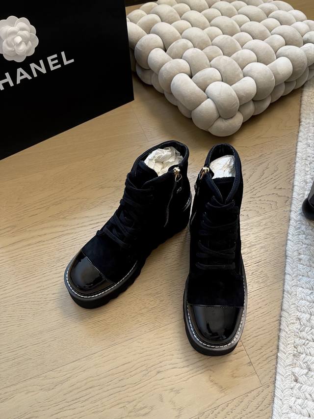 Chanel 25B New Platform Lace-up Ankle Boots - Top-Tier Version! Early Release! M