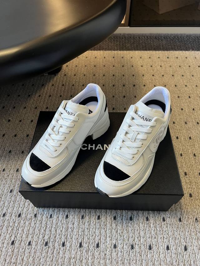 Top Quality Chanel 25Ss High-Heeled Sneakers. Made with a combination of leather