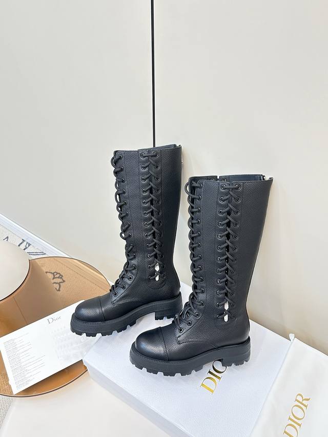 D-Road Boots, same style as Dilraba Dilmurat, lace-up Martin boots, mid-calf mot