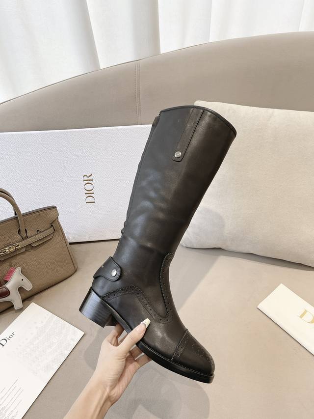 Dior Fall/Winter Haute Couture Collection D-Folk Side Zipper Women's Ankle Boots