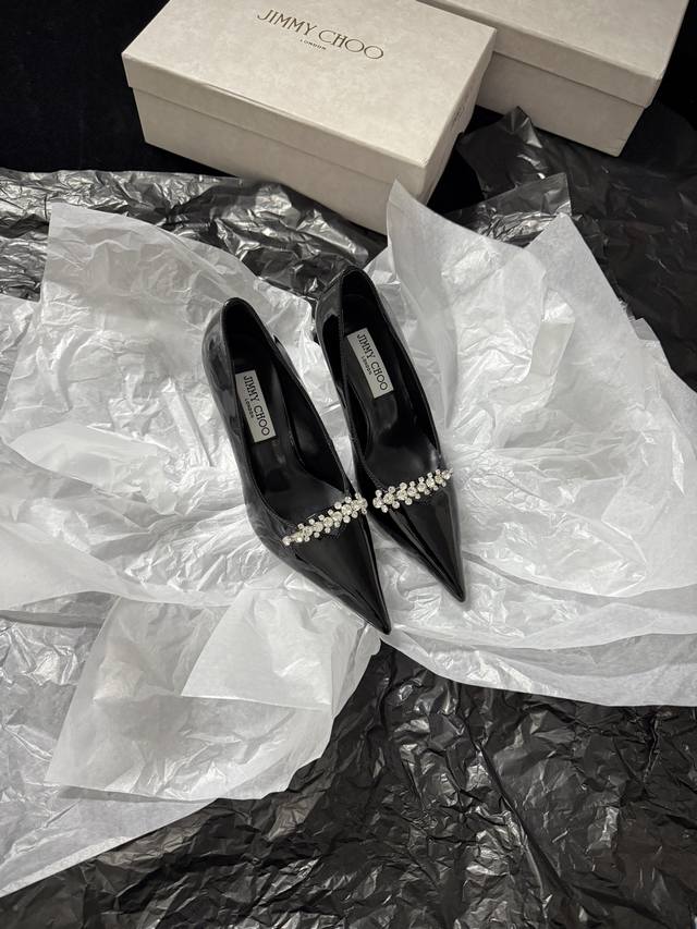 Jimmy Cho* New Arrival Pointed toe + rhinestone embellishments are cool and spar