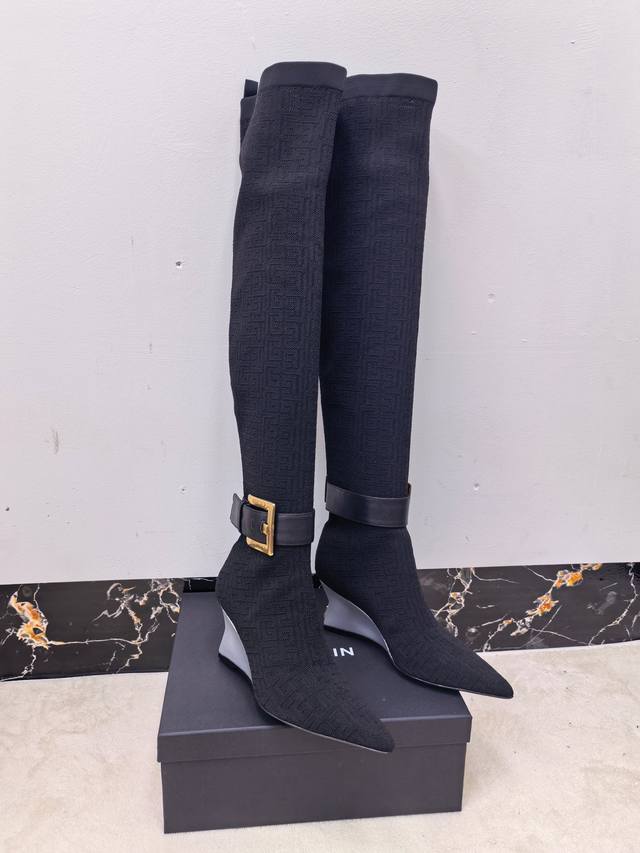 Factory direct replica of Balmain 2025 Fall/Winter new knit over-the-knee elasti