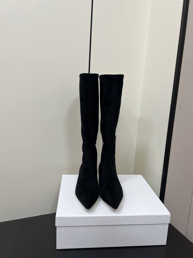Therow New High-Heeled Elastic Boots, Slim Fit High Boots. Made with a suede-lik