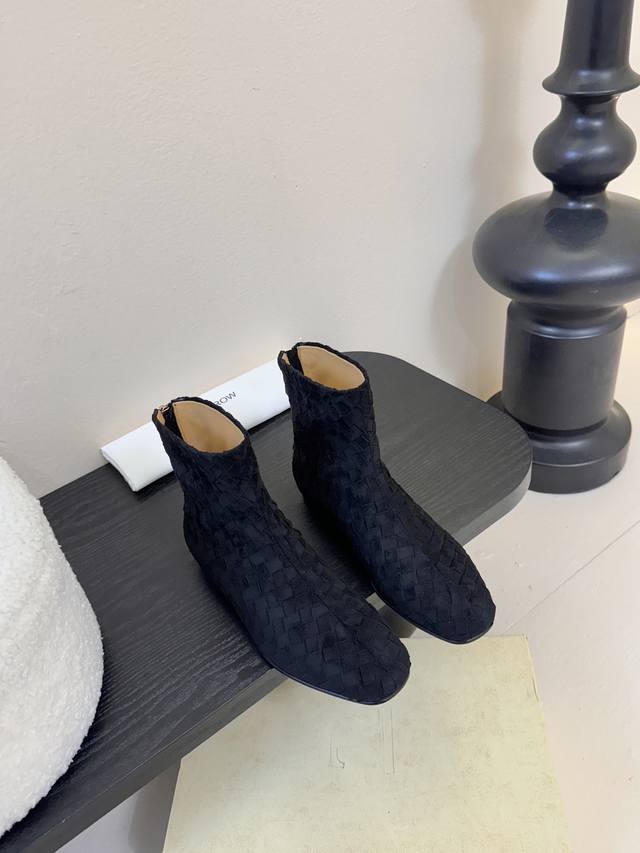 The Row New Ankle Boots The square toe exudes sophistication and is a slimming,