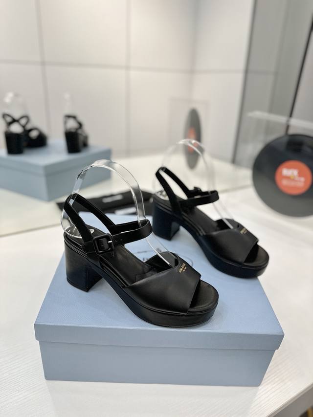 Factory direct price Prada Saffiano platform suede sandals for Spring/Autumn. Ad