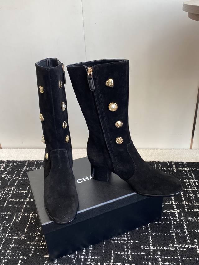 High-quality Chanel 25Ss Fall/Winter Round Toe Zipper Ankle Boots (Retail Purcha