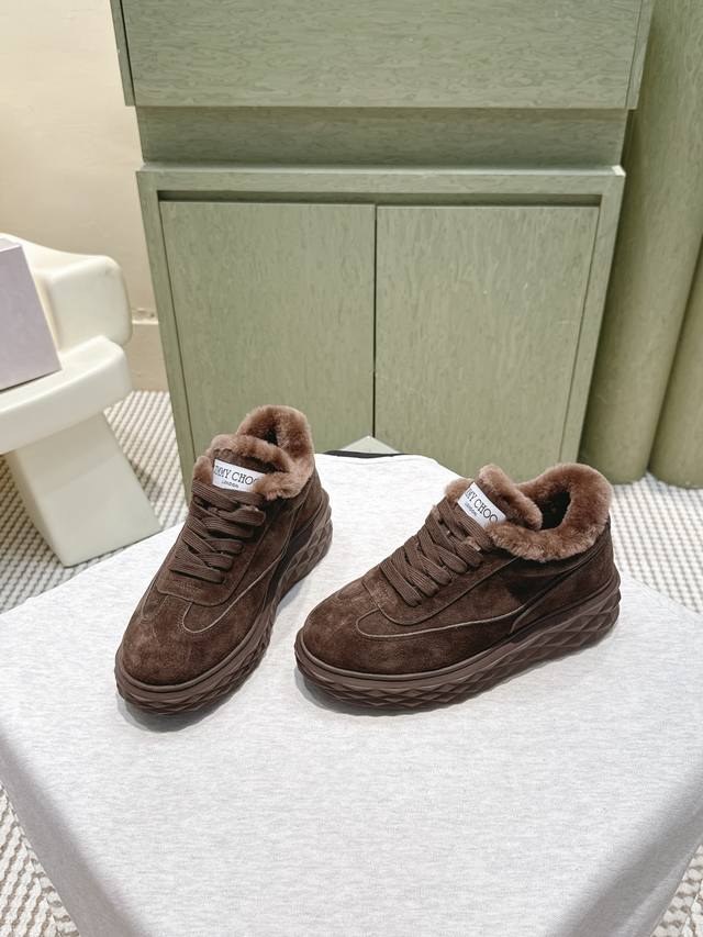 Jimmychoo 2025 Autumn/Winter New Thick-Soled Wedge Casual Slippers (Retailer Ite