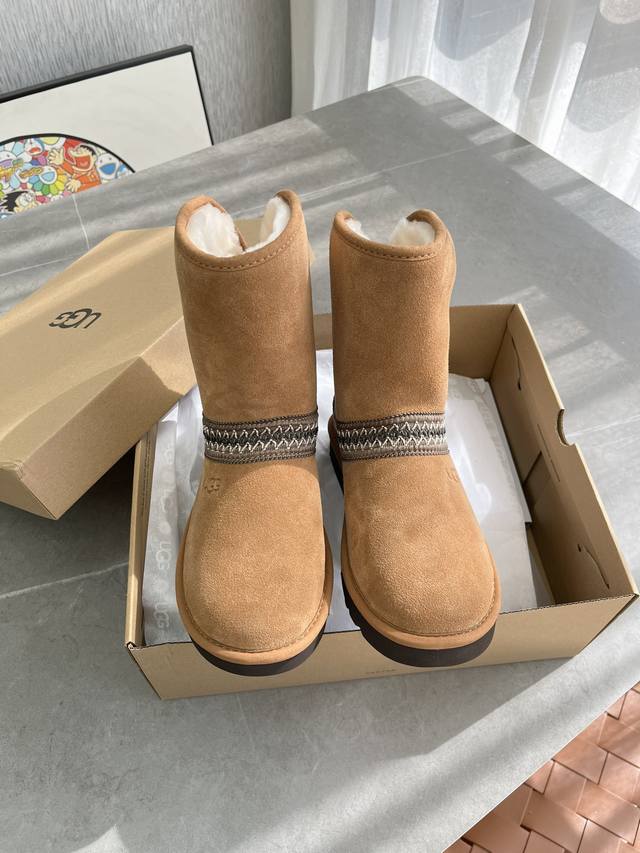 Chestnut Factory Price P: Ugg Autumn/Winter New Classic Ankle Boots Crescent Ser