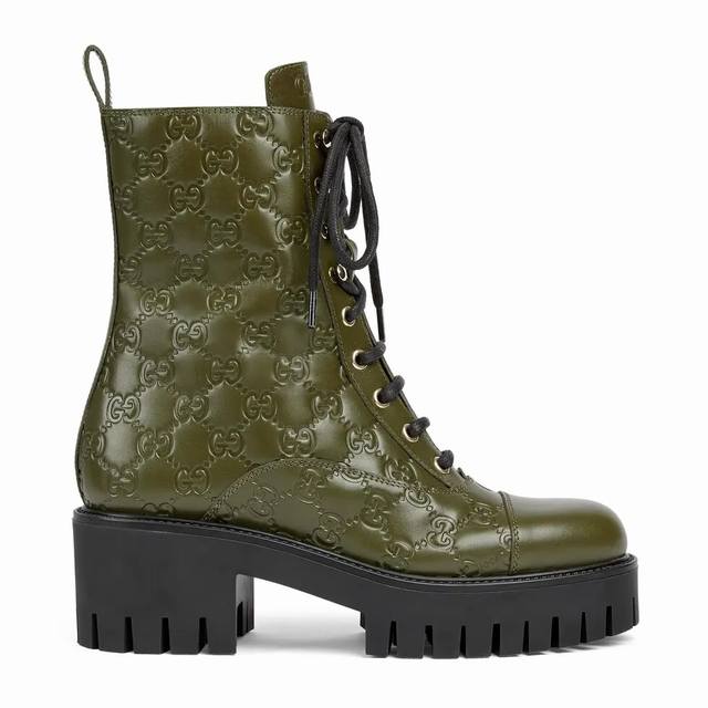 Women's Gg Lace-up Leather Ankle Boots These lace-up ankle boots are crafted fro