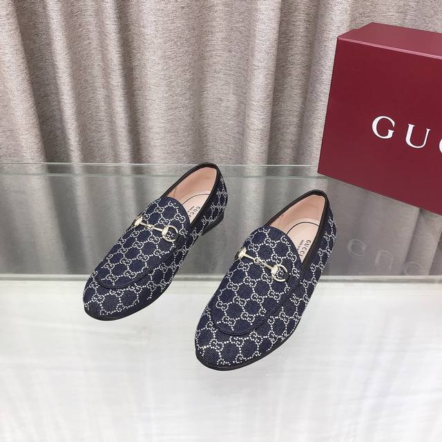 2025 Early Autumn New Gucci Jordaan Classic Series Latest Version Denim Loafers