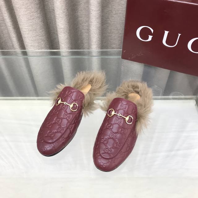2025 Early Autumn New Colorway Gucci Princetown Classic Wool Slippers Series Lat