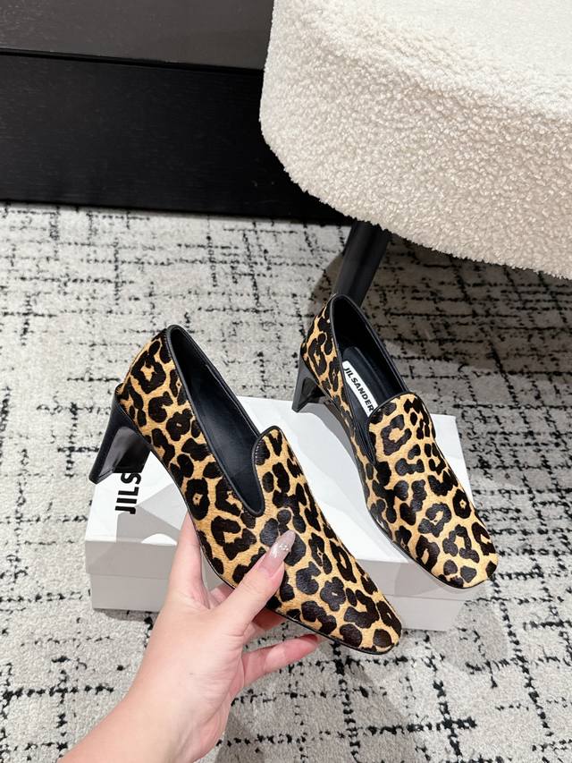 Top-tier version Jil Sander 25 Fall Newest Square Toe Loafers Slip-on Flat Shoes