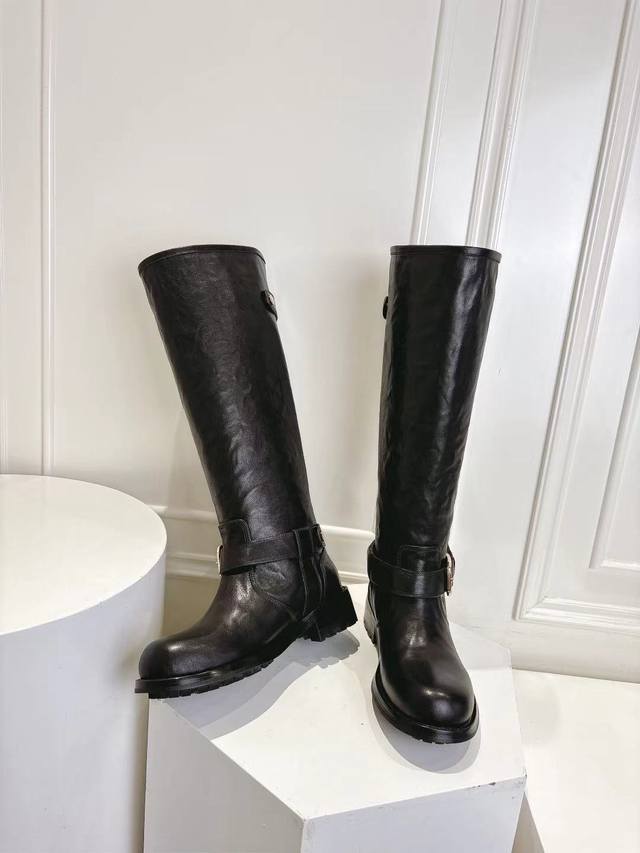 Dg16-inch round toe new boots, sizes 35-42, top-grain hand-scraped cowhide leath