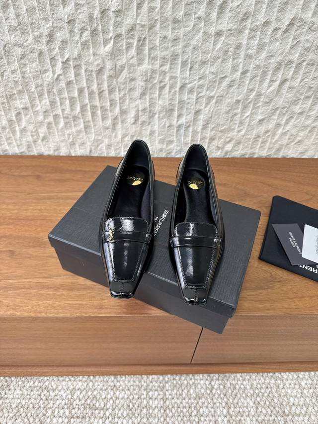 G731 Saint Laurent Leather Flat Shoes (25Ss Fall/Winter New Style) The iconic sm