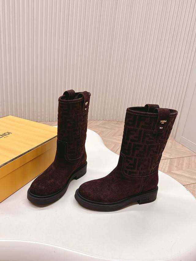 Short Fendi 25 New Autumn/Winter Ankle Boots, High-top Boots, Riding Boots Yyds