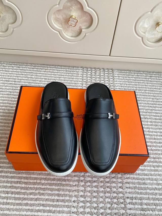 Batch of Hermes Mini H Buckle Closed-Toe Mule Slippers for Women and Men. Top qu