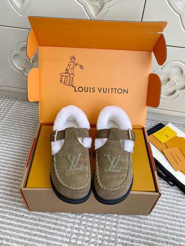 Original Box Packaging LV Colorado Platform Embroidered Wool Mary Jane Loafers C