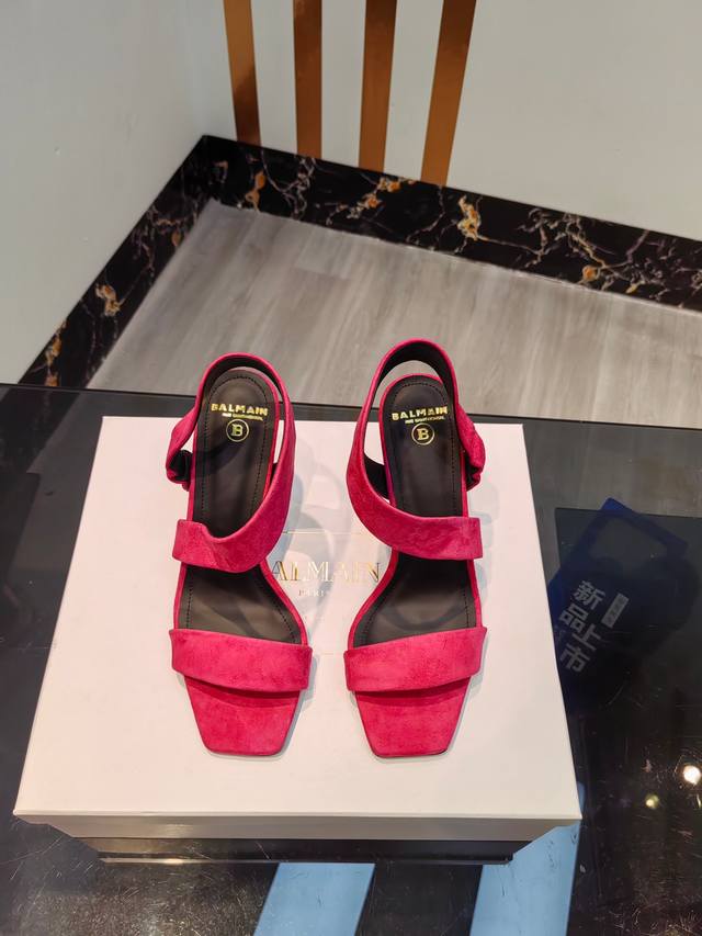 Factory direct, Balmain | New Balmain Metal Heel High-Heel Sandals, imported lam