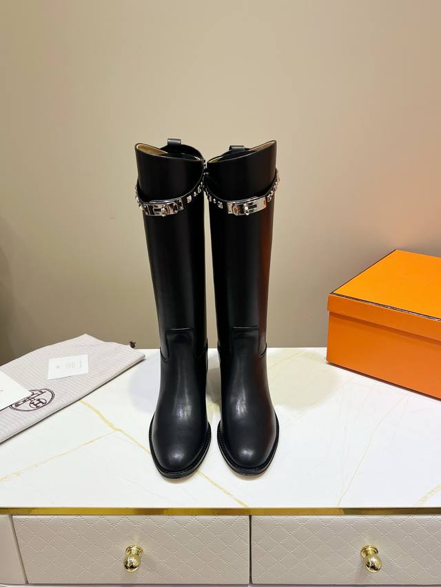 Factory Price (P), Hermes Classic Long Boots, Top-Tier Version! Original Develop