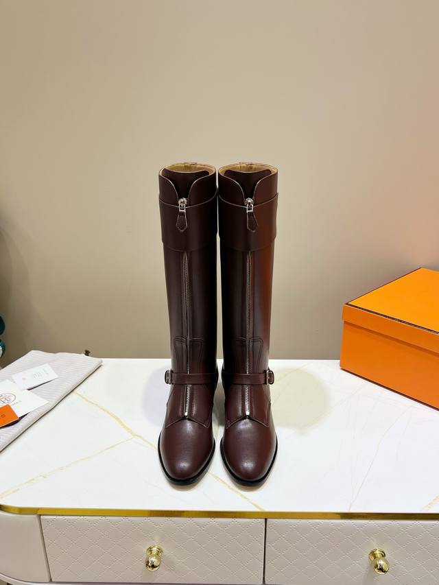 Factory Price: Top-tier version of Hermes classic long boots! Original developme