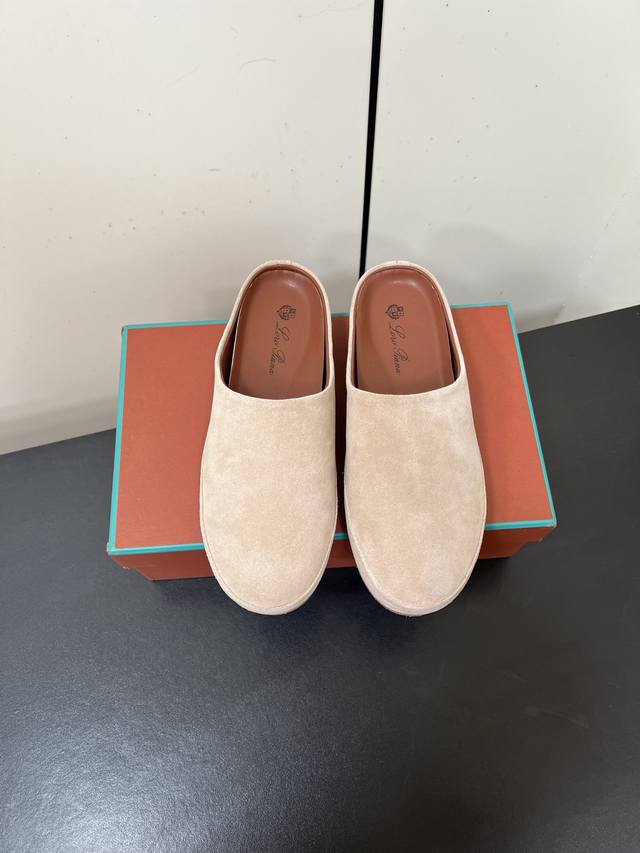 Men's Loro Piana Lp70S Spring/Summer New Tomorisabot Couple Mules, Vintage Suede
