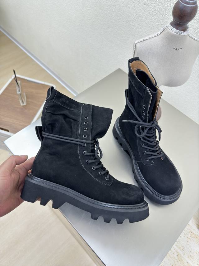 Hiking Boots JW Designer Brand Women's Shoes Top Layer Suede Genuine Leather wit