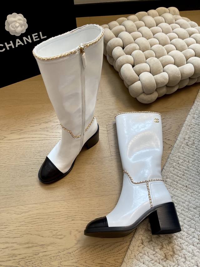 Chanel 25K Classic Chain Chunky Heel Boots! Top-tier version! Early release! Mad