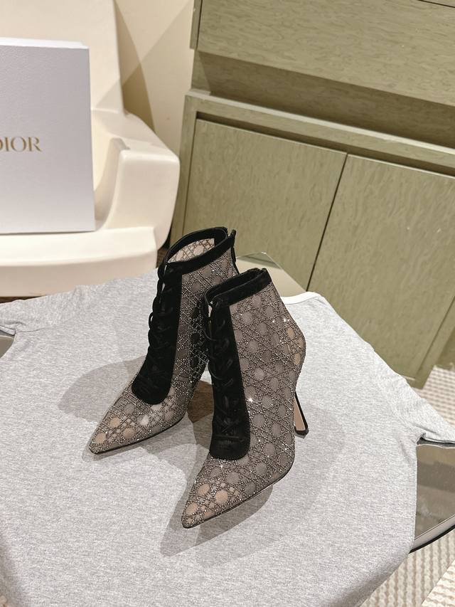 225 Fairy-like Versatile Rhinestone Kitten Heel Ankle Boots, Early Spring New Ar