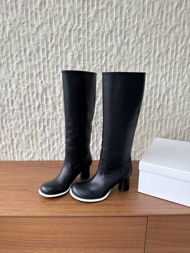 G129 The Row Niche Trendy Brand 25Ss Autumn/Winter New High-Heeled Boots Round t