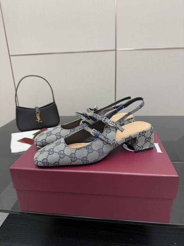 High-quality Gucci 2025 new women's horsebit mid-heel sandals, runway style, ori