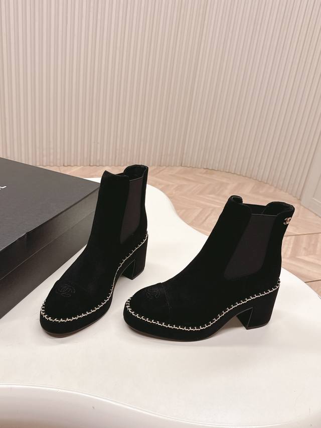 Chanel 25Ss New Autumn/Winter High-Heeled Martin Boots, Ankle Boots, Versatile a