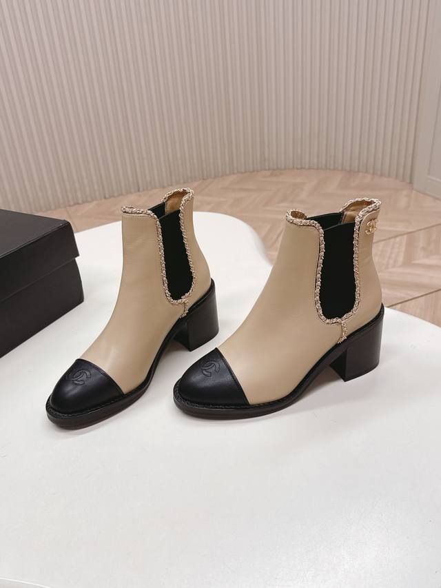 Chanel 25Ss New Autumn/Winter High-Heeled Martin Boots, Ankle Boots, Versatile a
