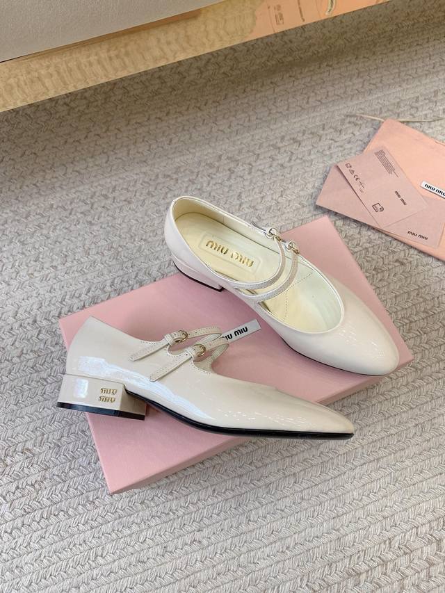 Mi*Mi*Ss25 New Double-Strap Flat Shoes Original Last Top Quality Material Upper: