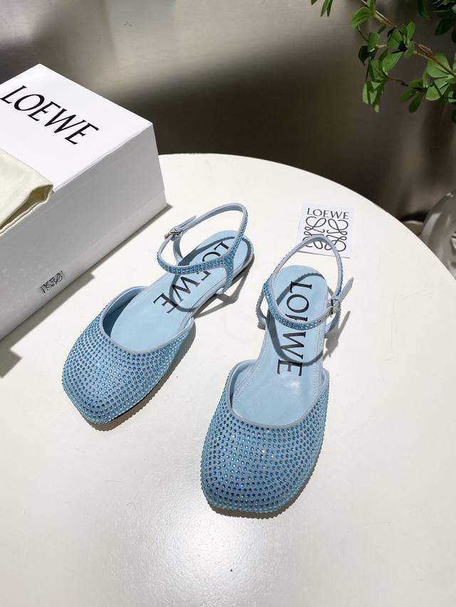 High-quality, rhinestone-embellished design. Latest Loewe summer limited edition