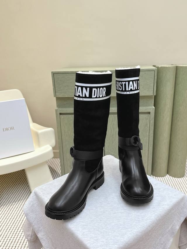 High-quality imported wool lining | D0071 # Dior classic riding boots# New color