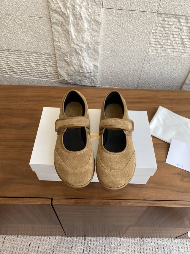 Top Version: Dongguan Goods The Row 25Ss Autumn New Arrival Round Toe Velcro Sha