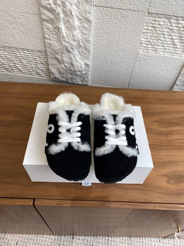 Top Version: Loewe 25Ss Autumn/Winter New Couple Wool Slippers, Half-Slippers, C