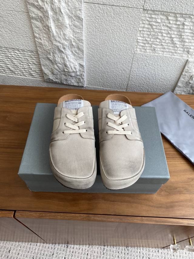 Top Version: Balenciaga x Birkenstock Collaboration 25Ss Couple's Lace-up Distre