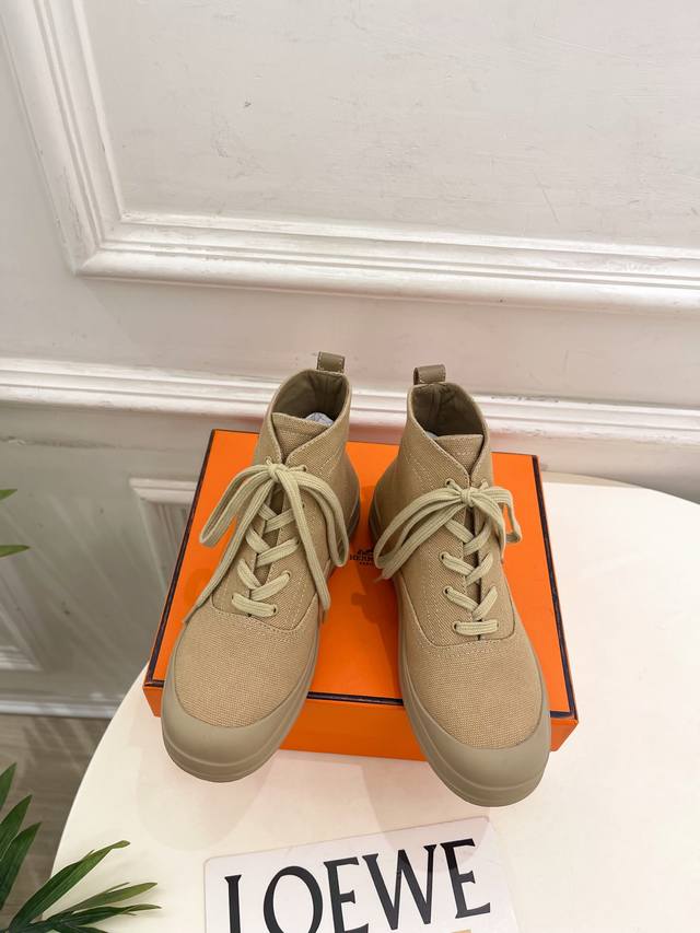 Hermes 25 2025 Autumn/Winter New Arrival, New Kooler Casual Lace-up Ankle Boots