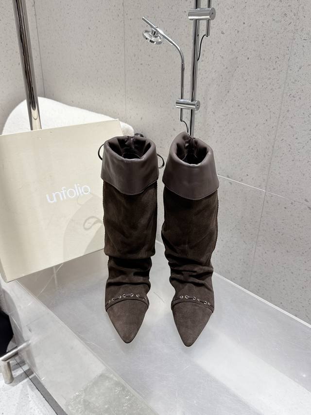 Top Version: Ankle Boots & Long Boots Unfolio 2025 Early Autumn New Style Stacke